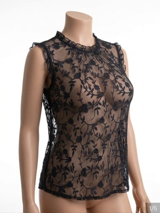 torrid Tops - Torrid Black Sheer Floral Blouse